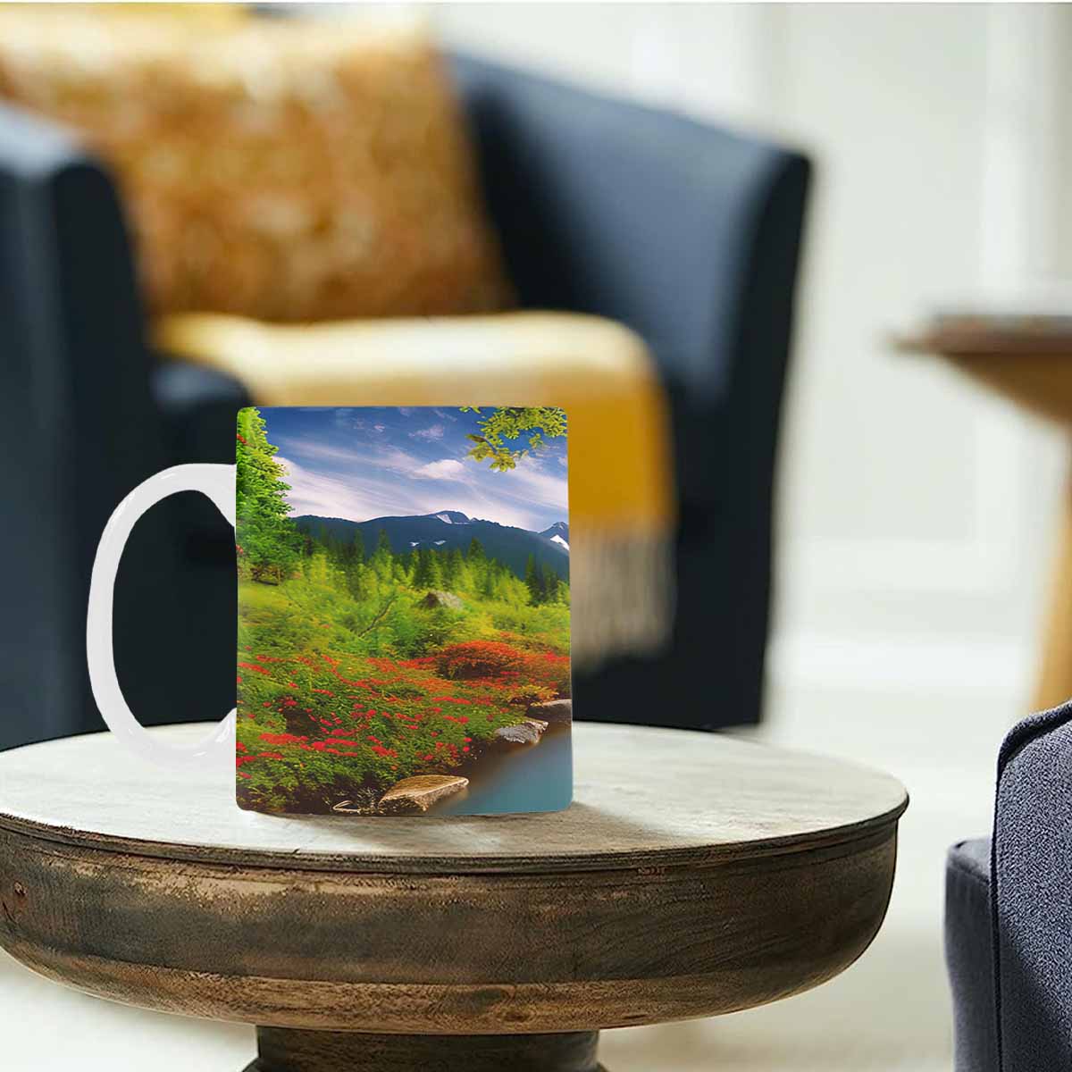 Rivers & Mountains Landscape mugs, set 1 design 10