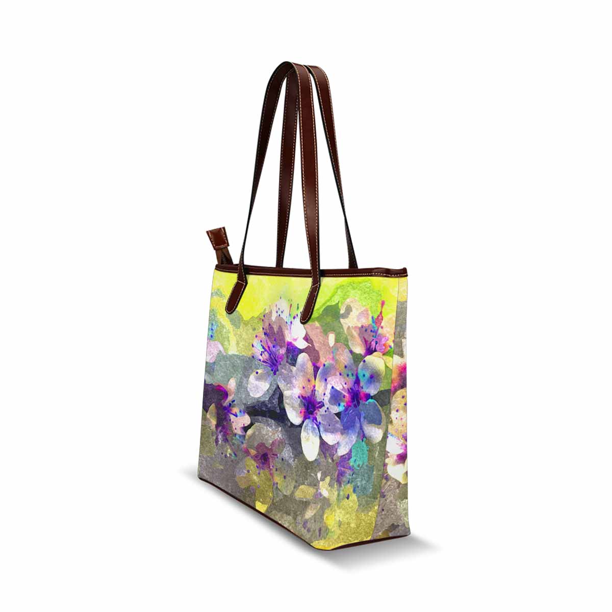 Classic Fabric handbag, watercolor floral, design 10