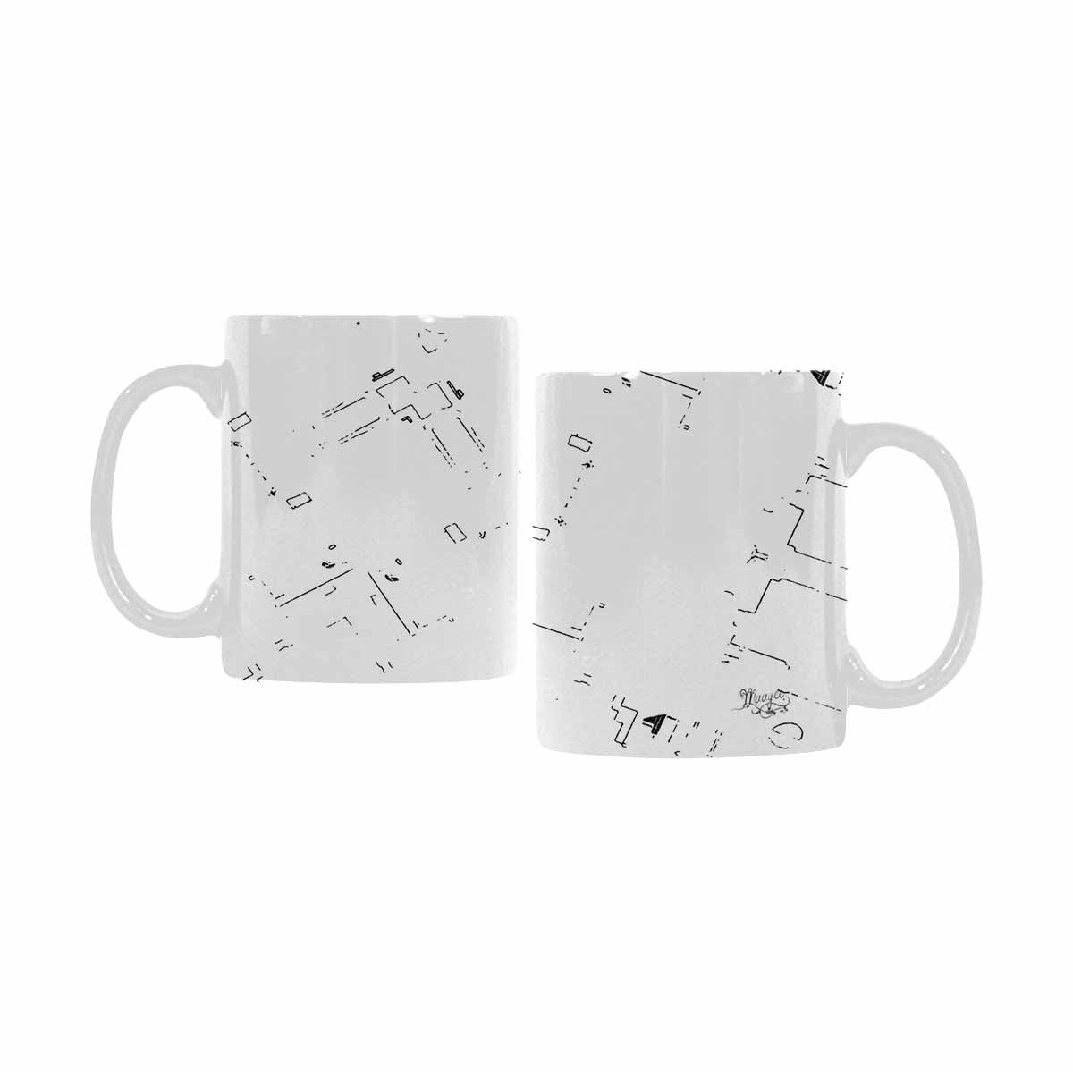 Quality Mug, coffee mug, tea cup, B & W Abstract, Set 1, design 79