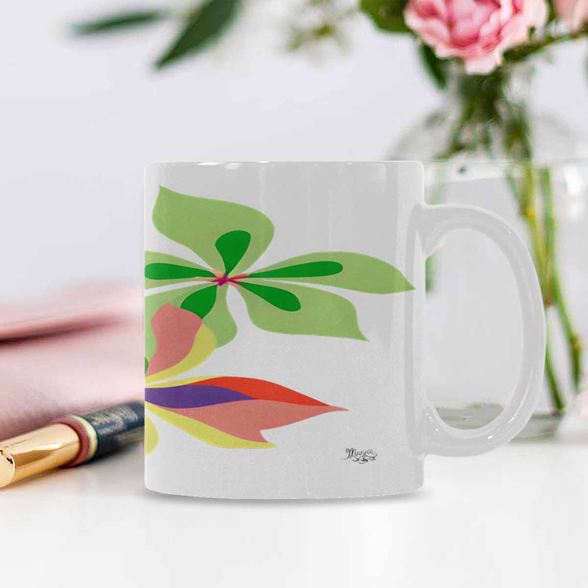 Quality Mug, coffee mug, tea cup, Bright florals, Set 2, design 96