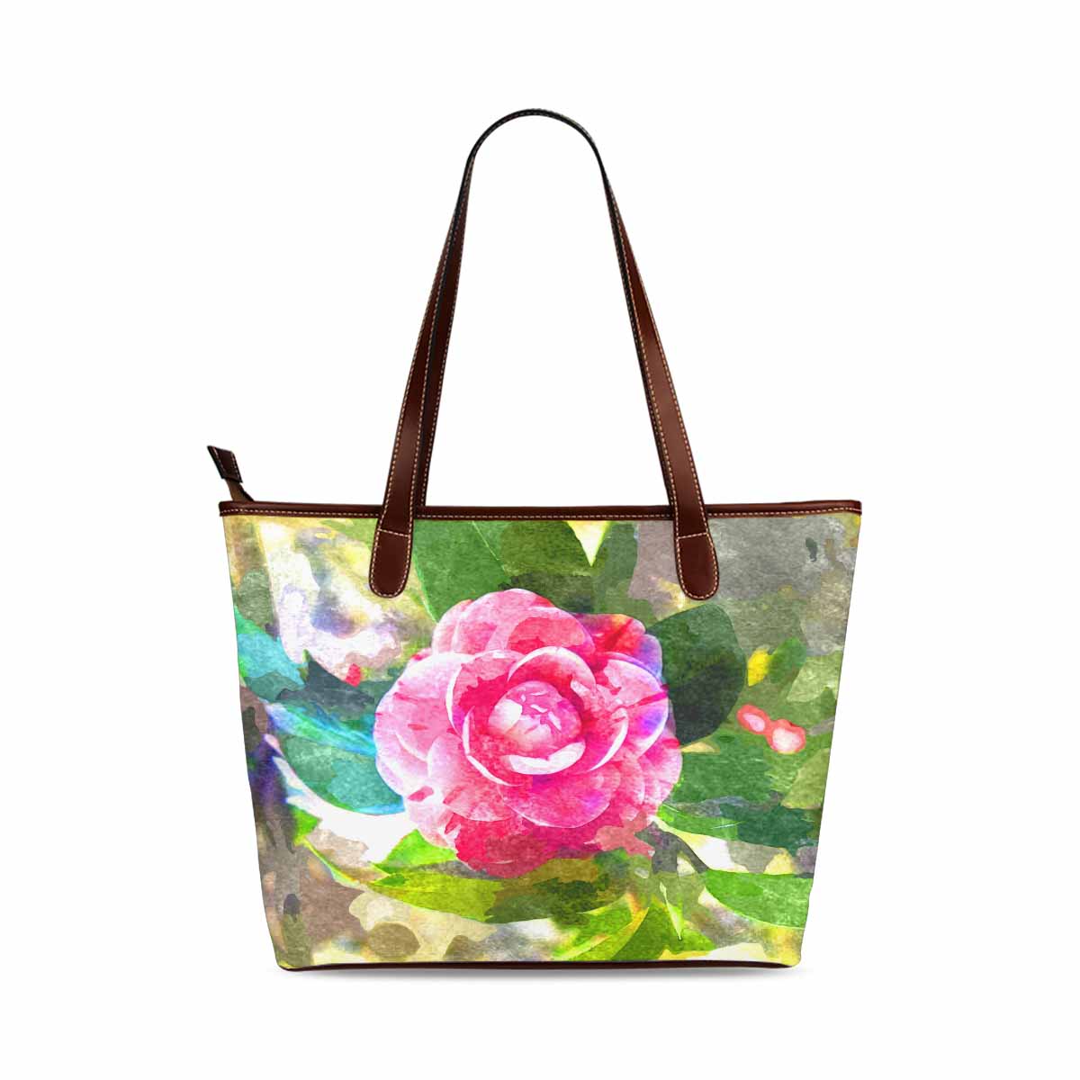 Classic Fabric handbag, watercolor floral, design 25