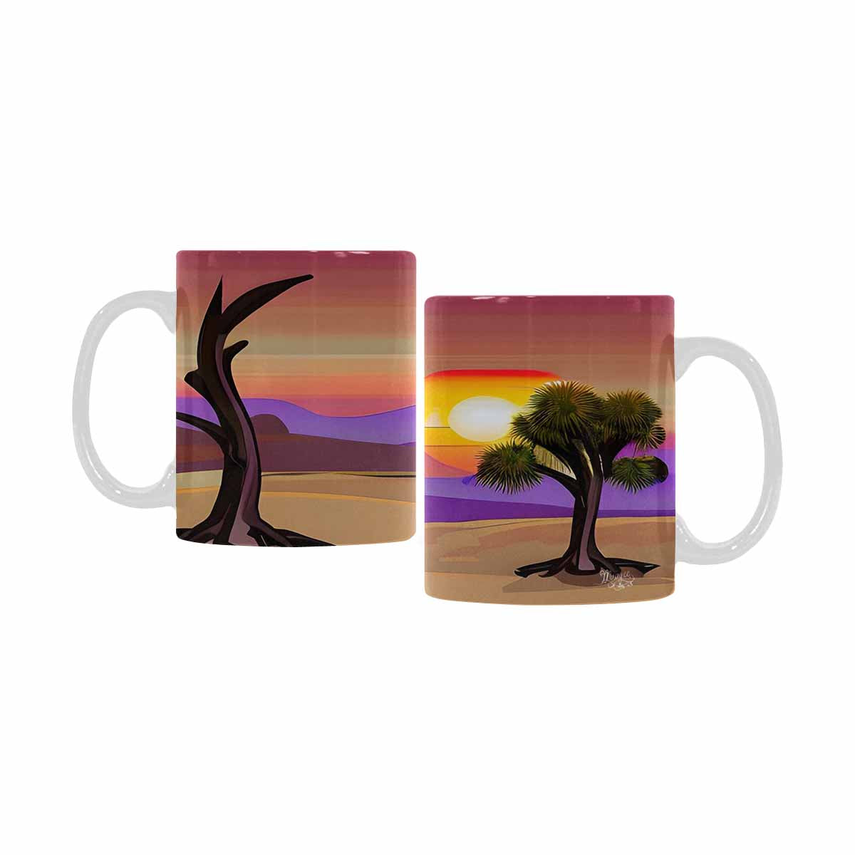 Coffee Mug, tea cup, desert scene, design 71