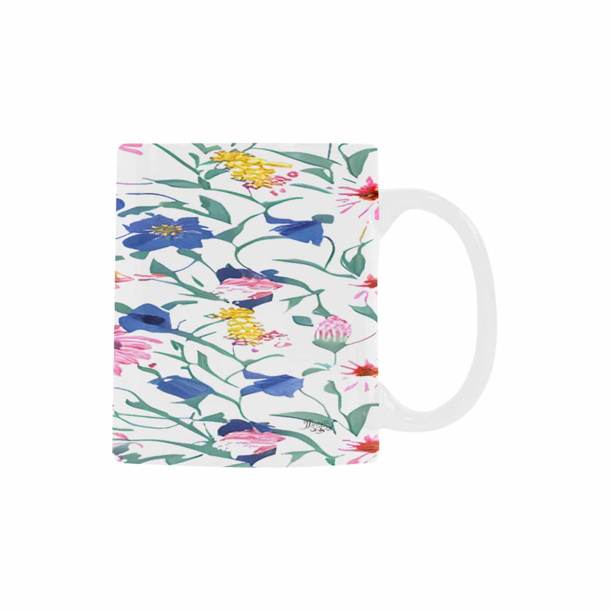 USA made Quality Mug, coffee mug, tea cup, Bright florals, Set 2, design 32