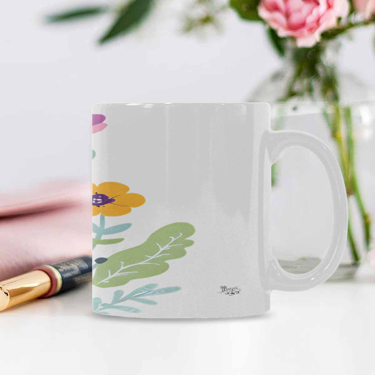 Quality Mug, coffee mug, tea cup, Bright florals, Set 2, design 57