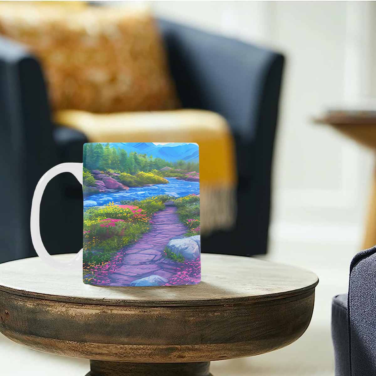 Rivers & Mountains Landscape mugs, set 1 design 11