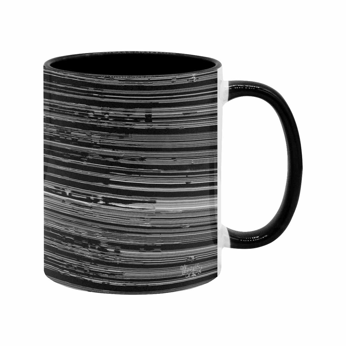 Coffee Mug, tea cup, black core, abstract, design 111