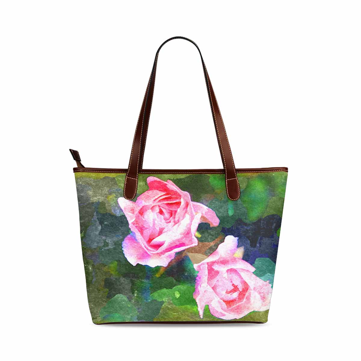 Classic Fabric handbag, watercolor floral, design 190
