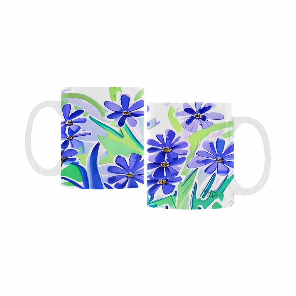 USA made Quality Mug, coffee mug, tea cup, Bright florals, Set 1A, Design 44