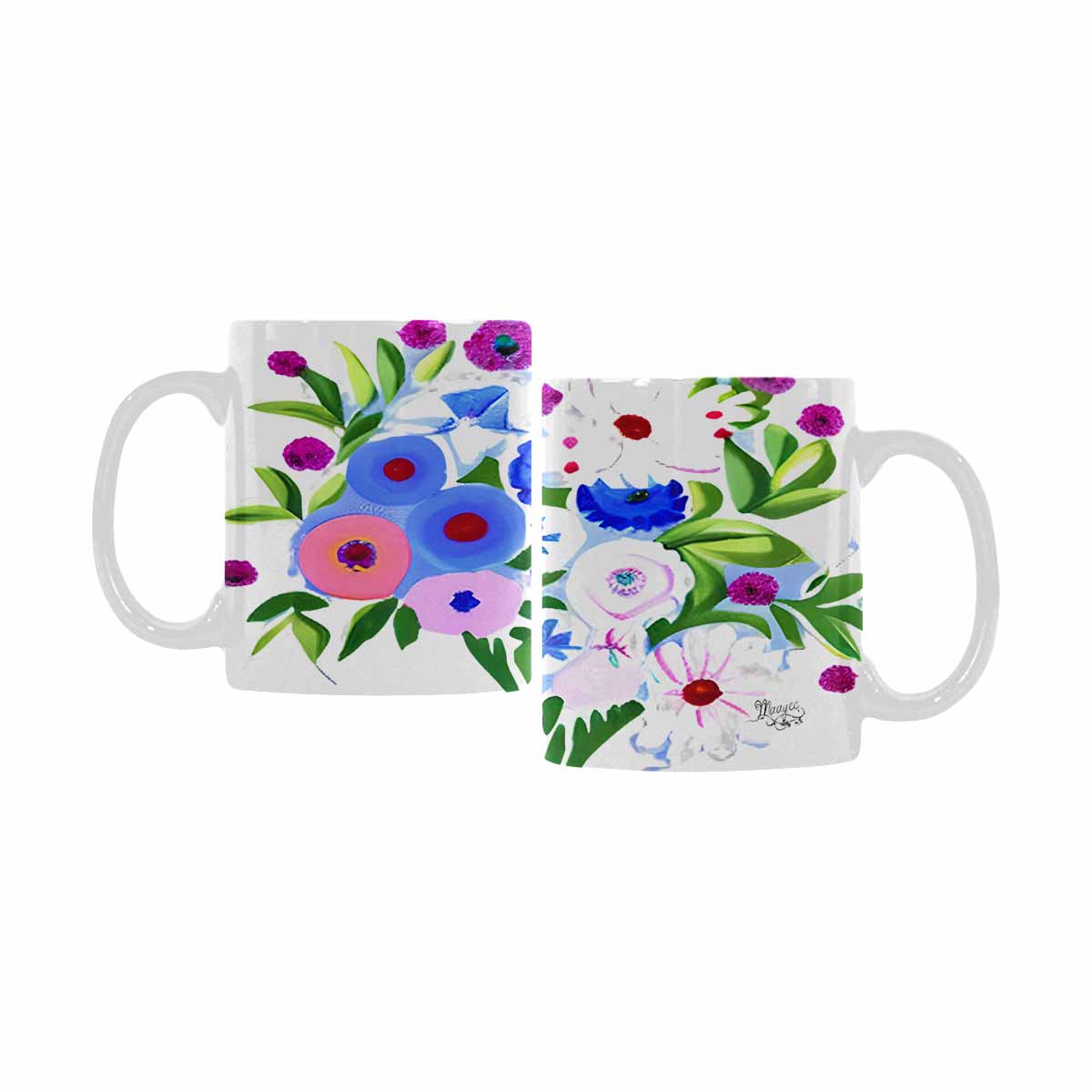 Quality Mug, coffee mug, tea cup, Bright florals, Set 1A, Design 109