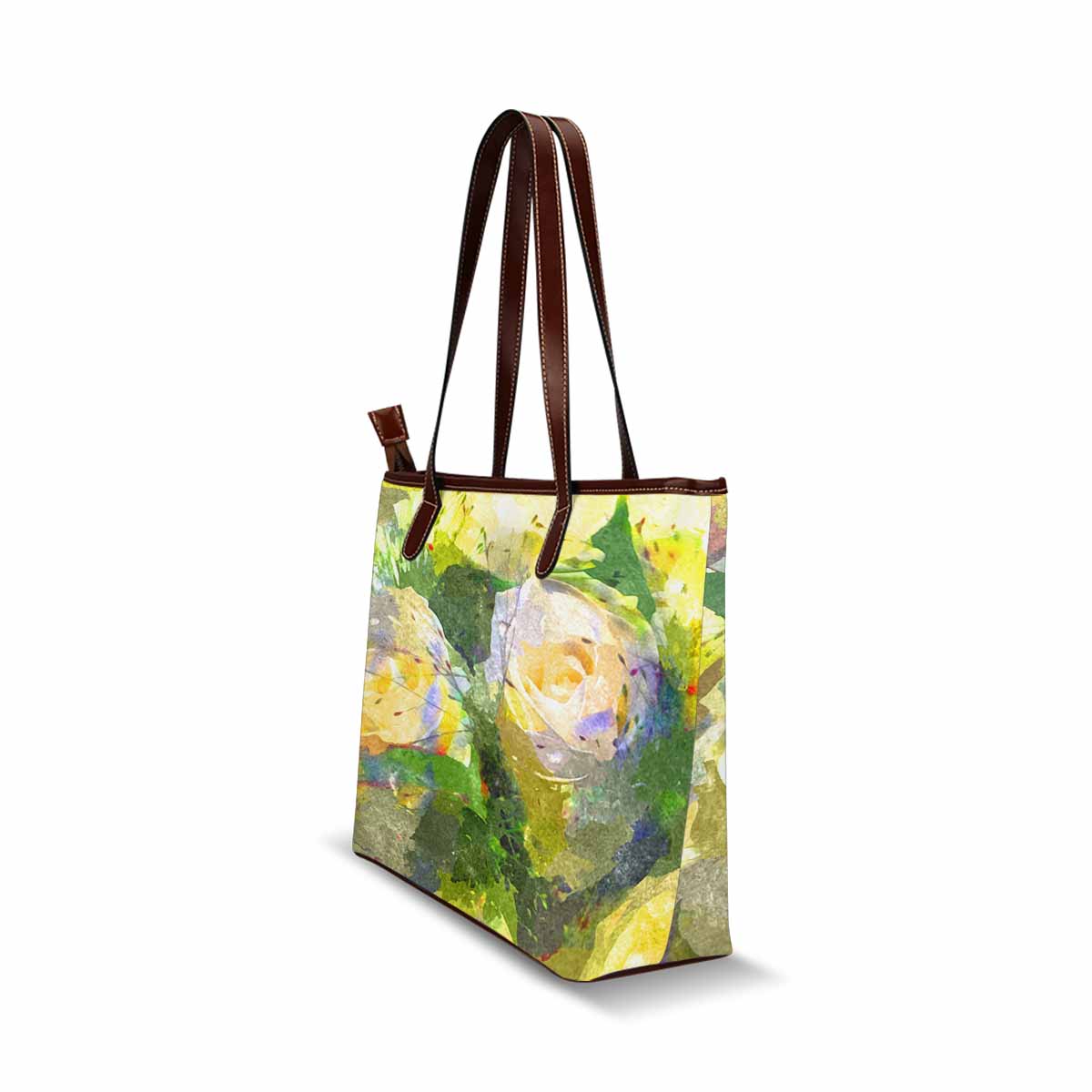 Classic Fabric handbag, watercolor floral, design 235