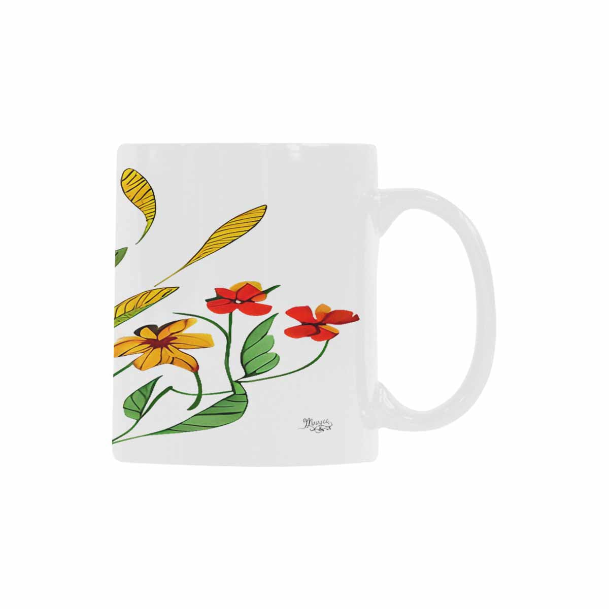Quality Mug, coffee mug, tea cup, Bright florals, Set 2, design 83