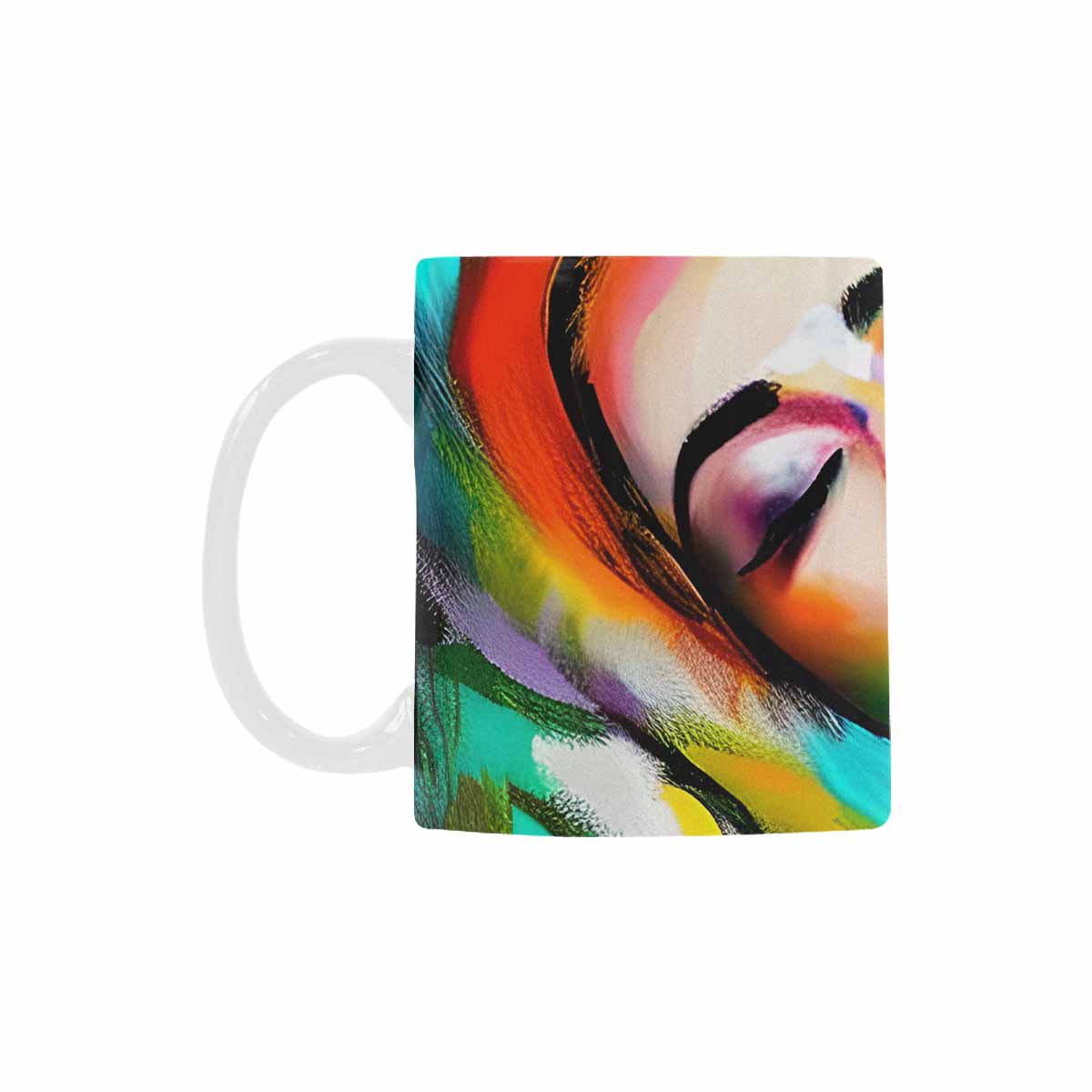 USA, Color Coffee Mug, tea cup, caucasian Face, design 24