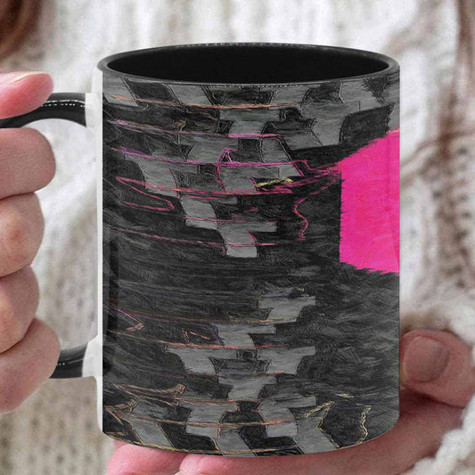 Coffee Mug, tea cup, black core, abstract, design 40