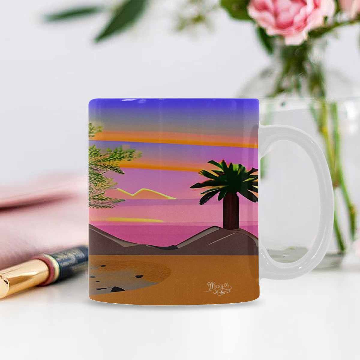 Coffee Mug, tea cup, desert scene, design 80