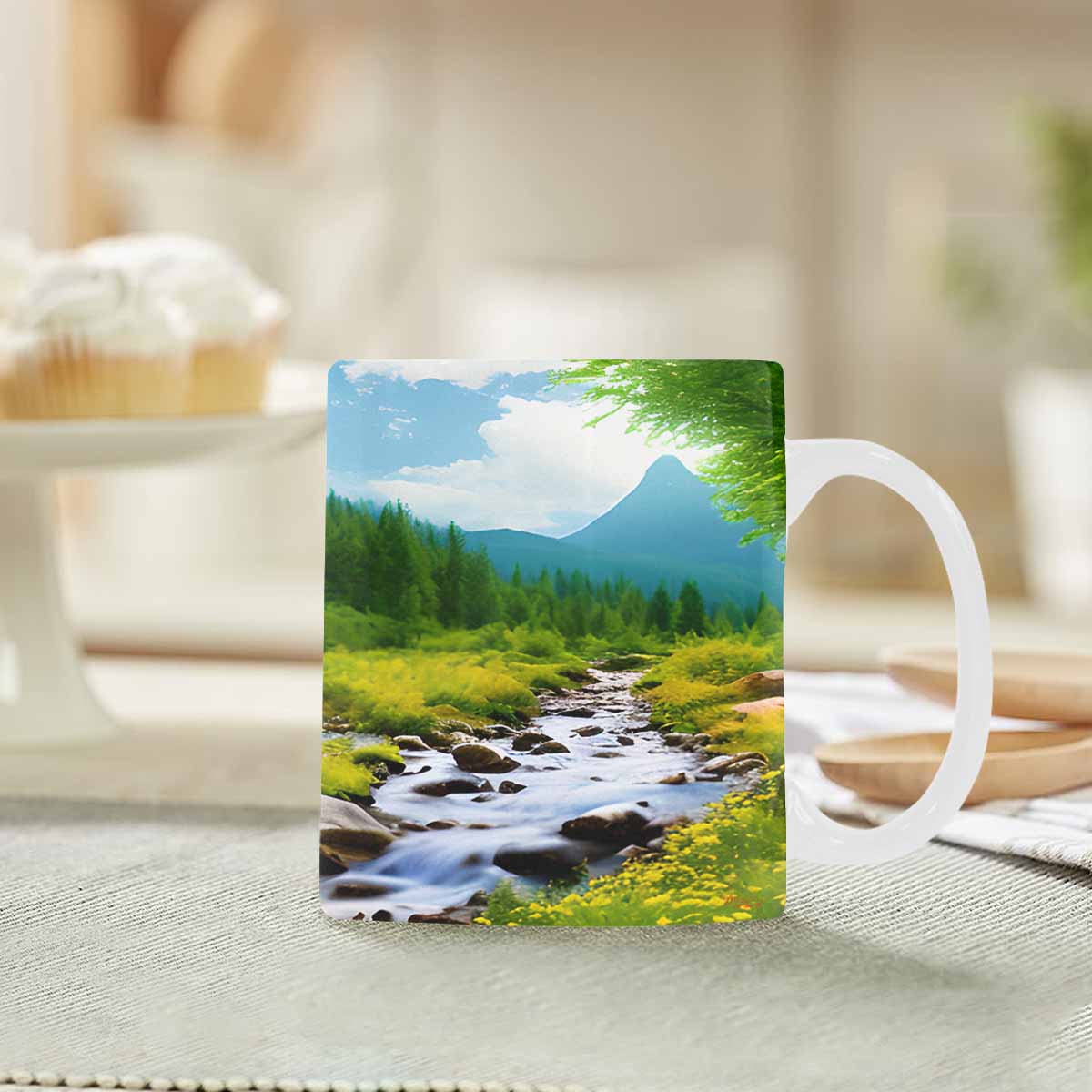 Rivers & Mountains Landscape mugs, set 1 design 12