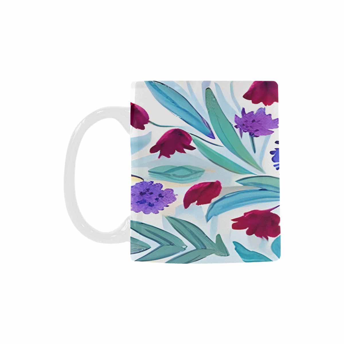 USA made Quality Mug, coffee mug, tea cup, Bright florals, Set 1, Design 29