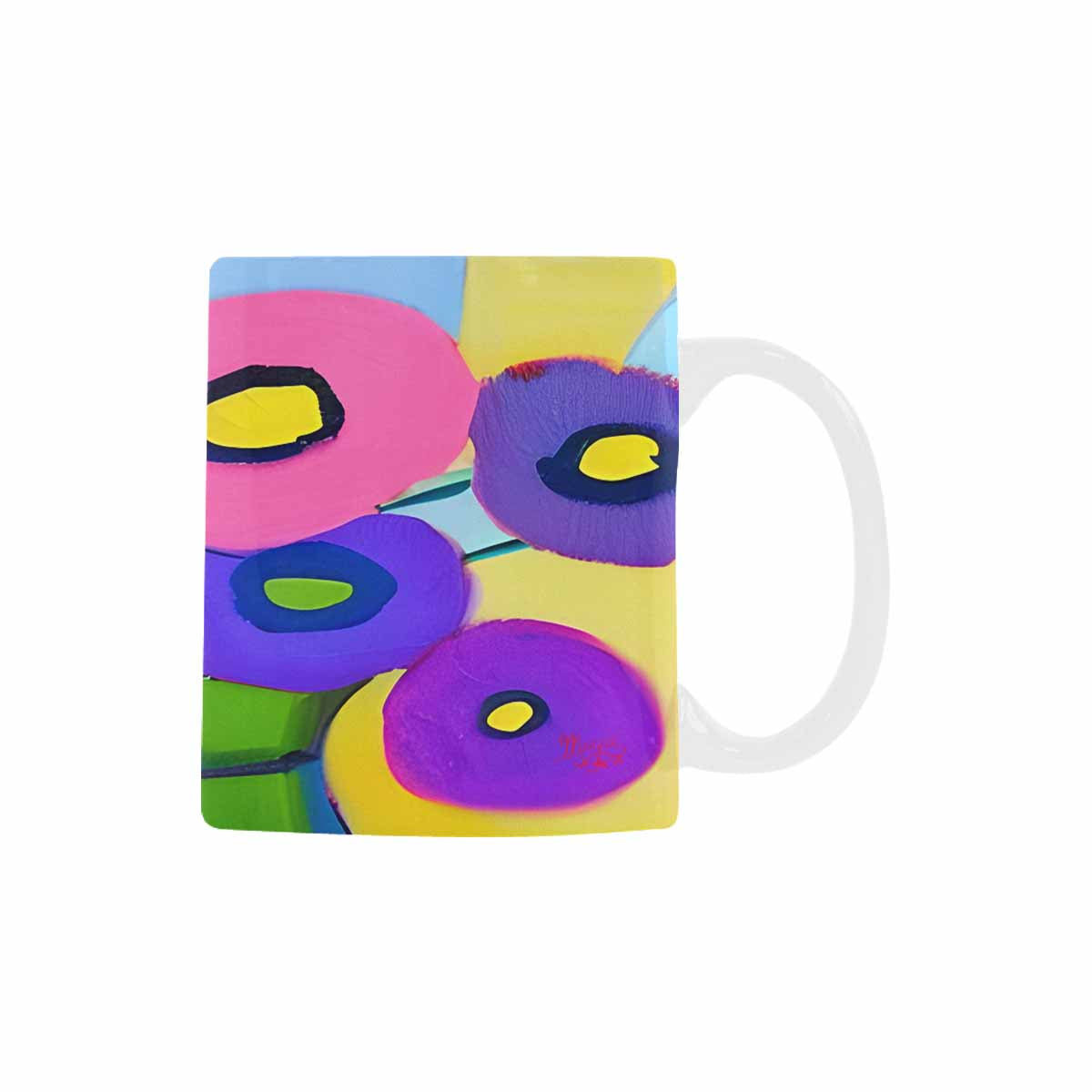 USA made Quality Mug, coffee mug, tea cup, Bright florals, Set 1, Design 71