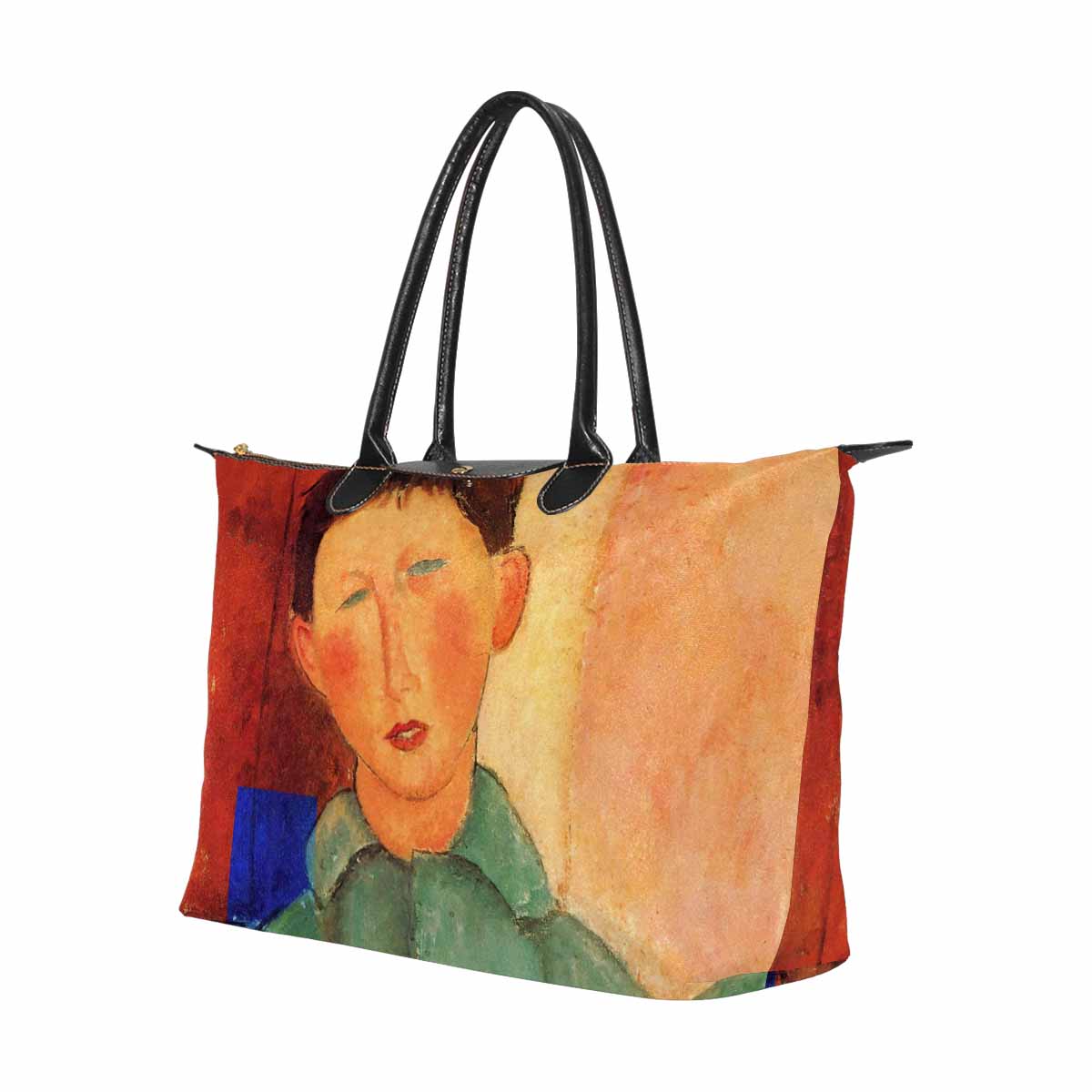 Classic handbag, Modigliani design, choice of 2 colors, Boy in a blue jacket version 1 & 2