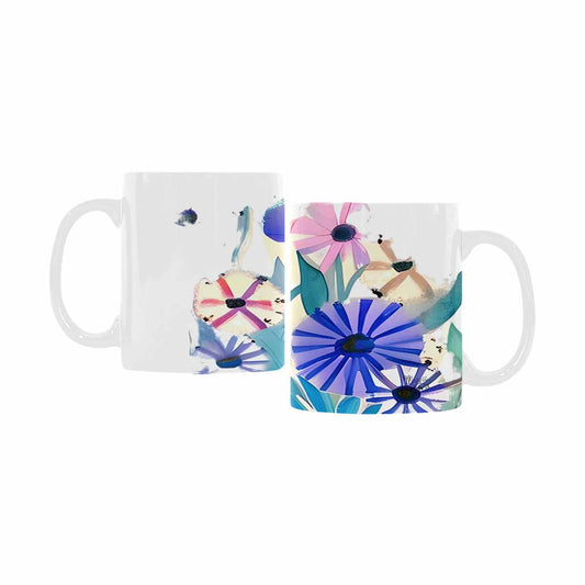 USA made Quality Mug, coffee mug, tea cup, Bright florals, Set 1A, Design 48