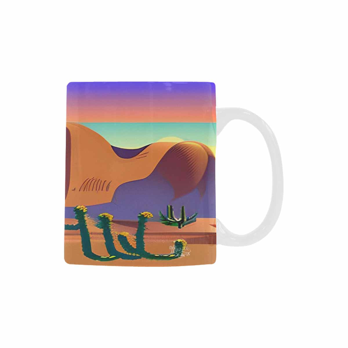 Coffee Mug, tea cup, desert scene, design 56