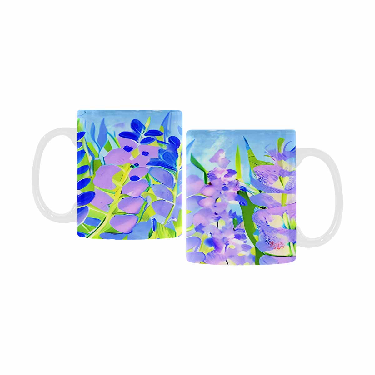 USA made Quality Mug, coffee mug, tea cup, Bright florals, Set 1, Design 16