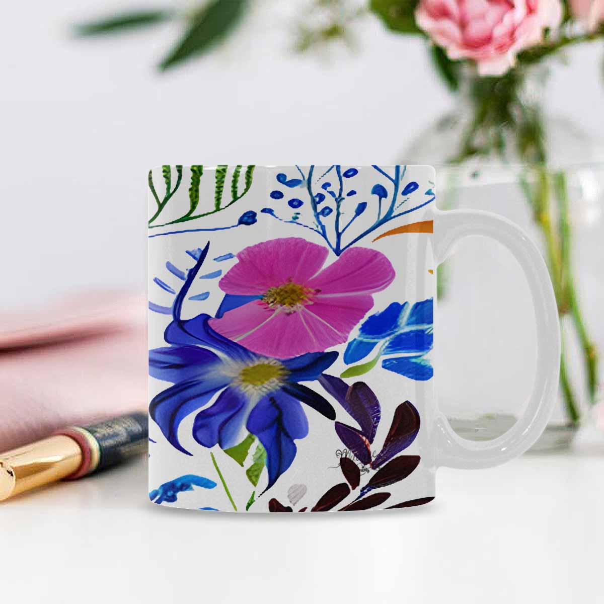 Quality Mug, coffee mug, tea cup, Bright florals, Set 1A, Design 23