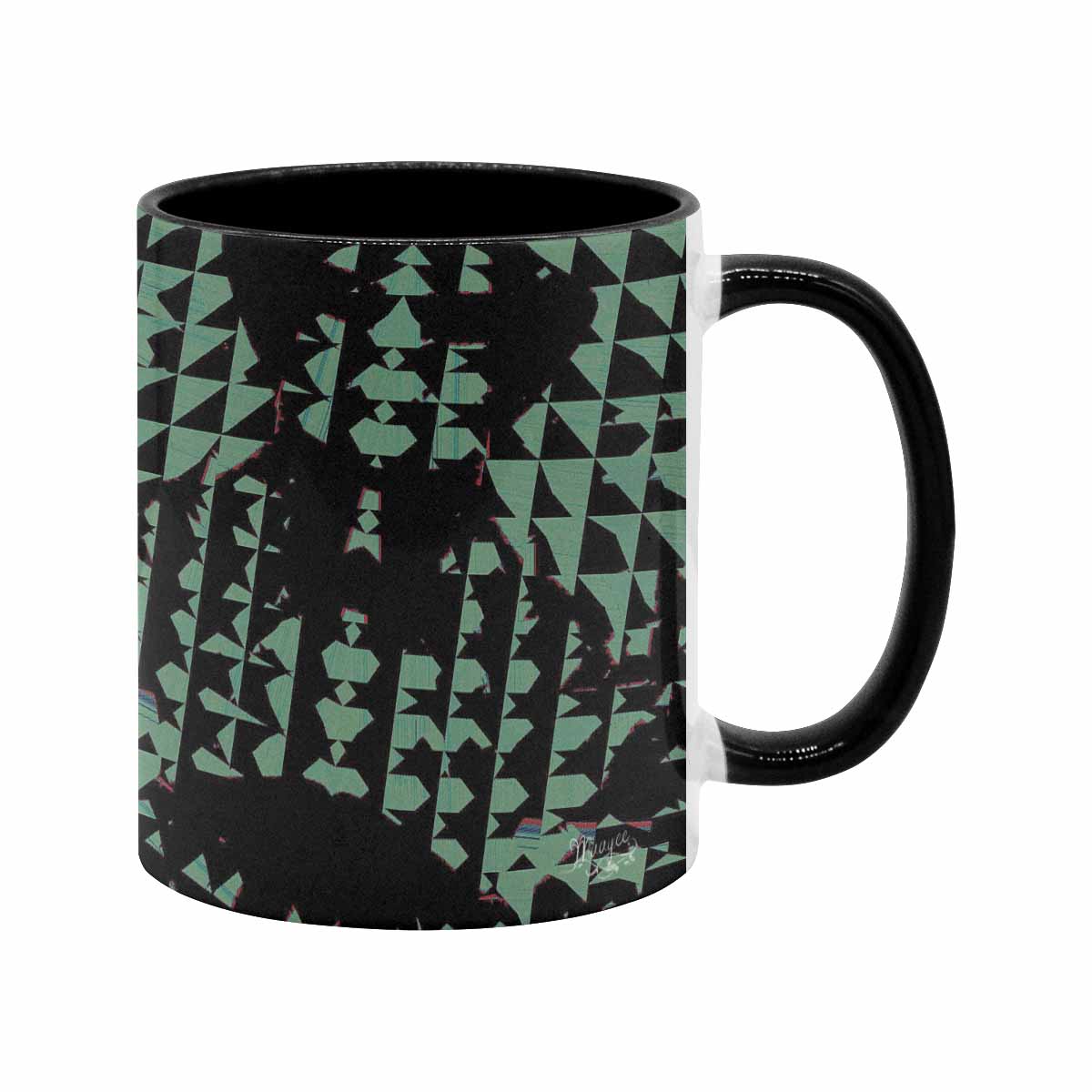 Coffee Mug, tea cup, black core, abstract, design 107