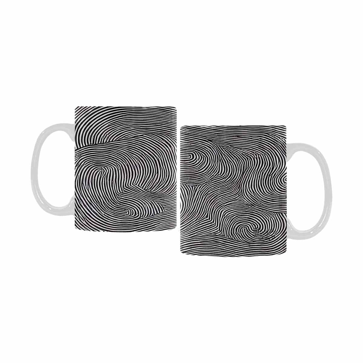 Quality Mug, coffee mug, tea cup, B & W Abstract, Set 1, design 23