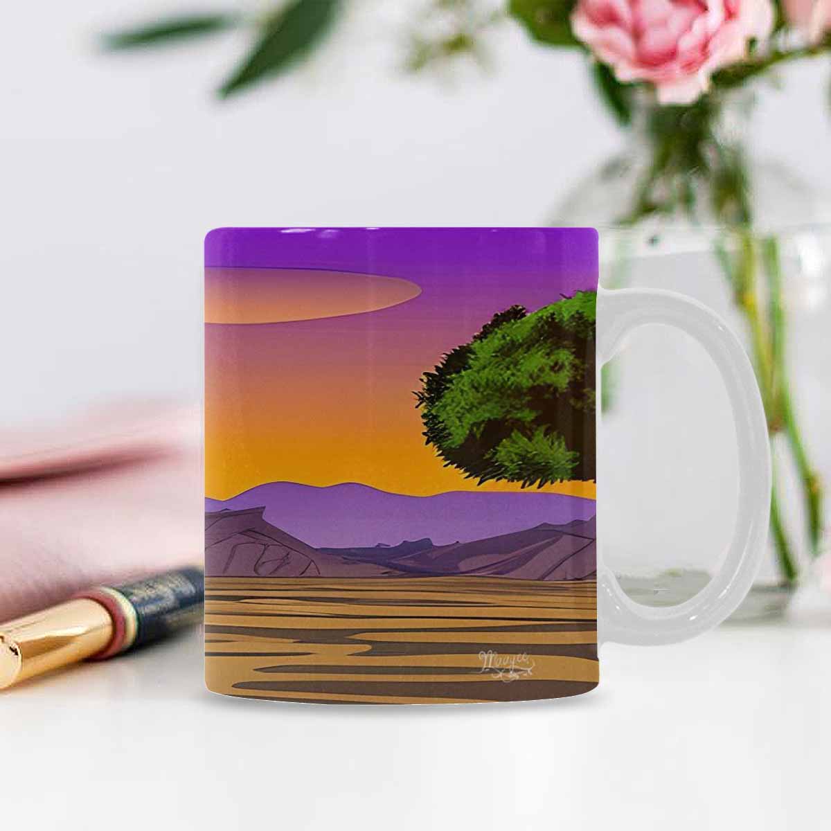 Coffee Mug, tea cup, desert scene, design 47