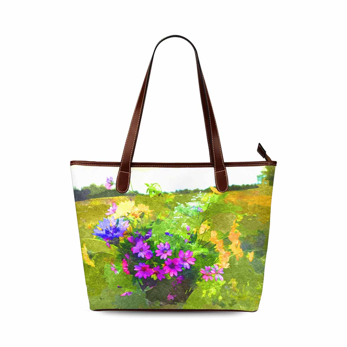 Classic Fabric handbag, watercolor floral, design 111