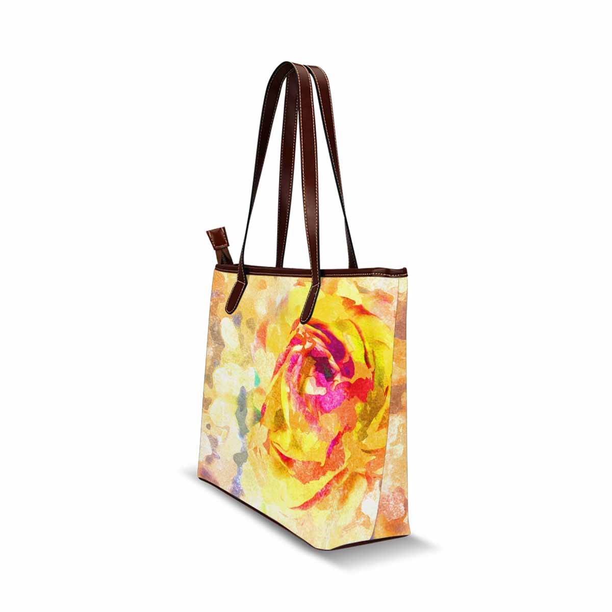 Classic Fabric handbag, watercolor floral, design 127