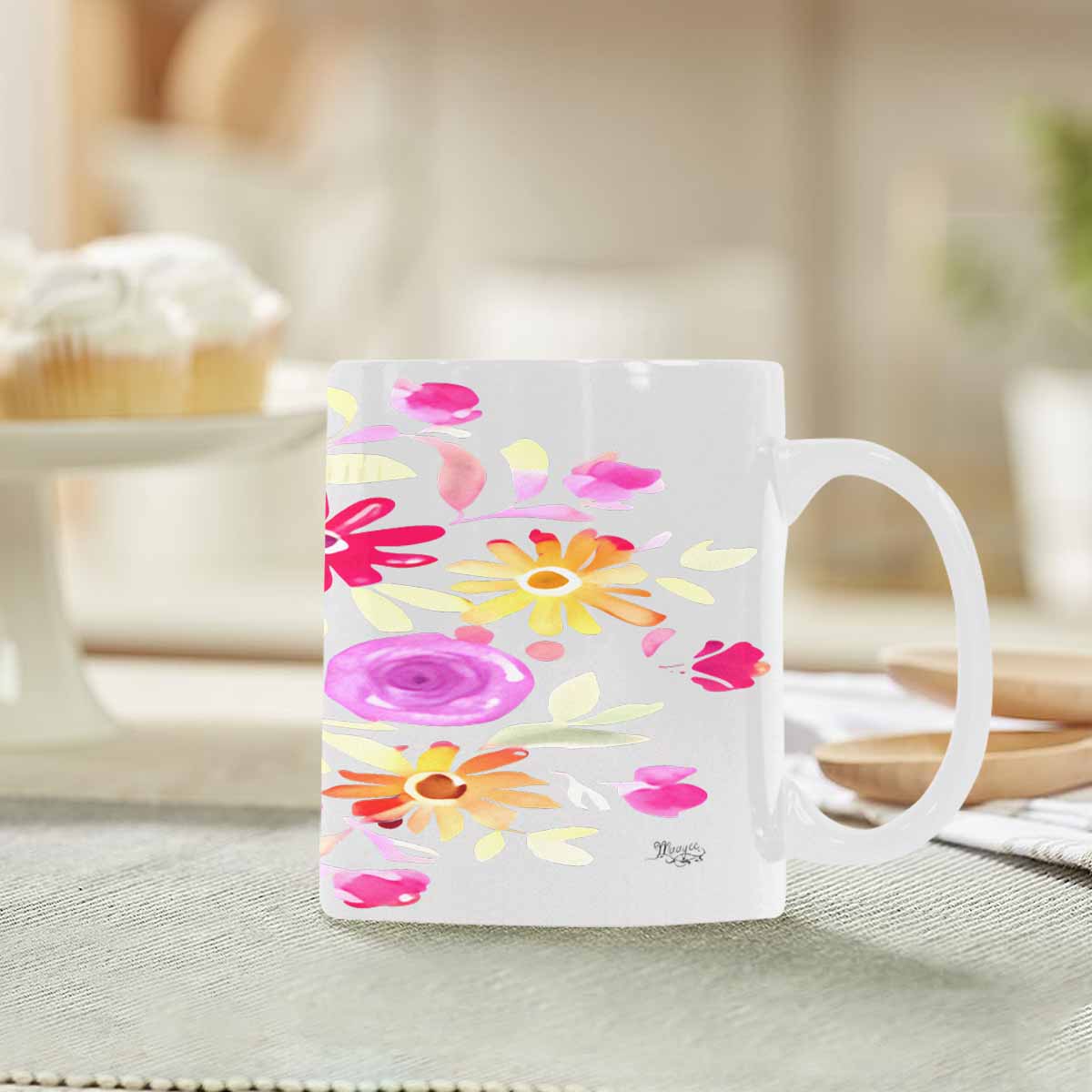 Quality Mug, coffee mug, tea cup, Bright florals, Set 2, design 37