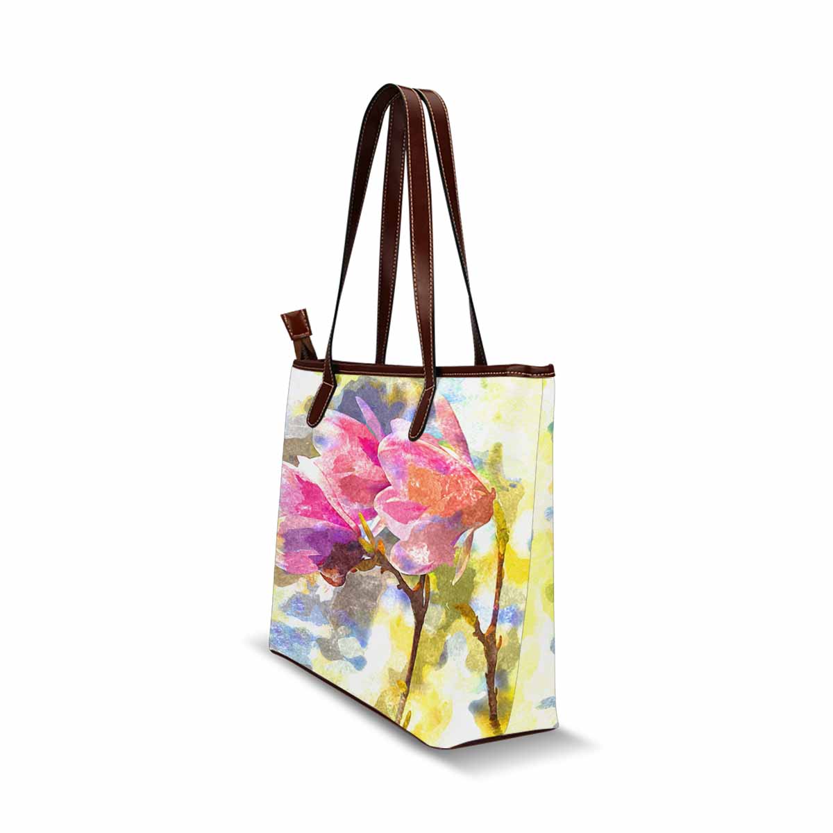 Classic Fabric handbag, watercolor floral, design 194