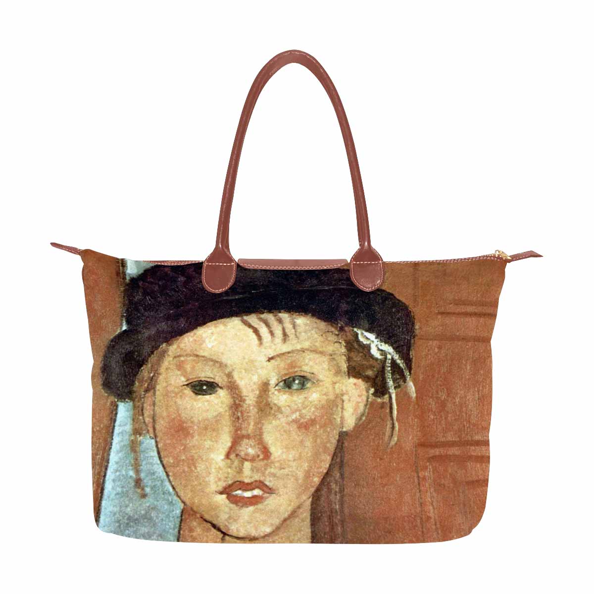 Classic handbag, Modigliani design, choice of 2 colors, Girl with Hat