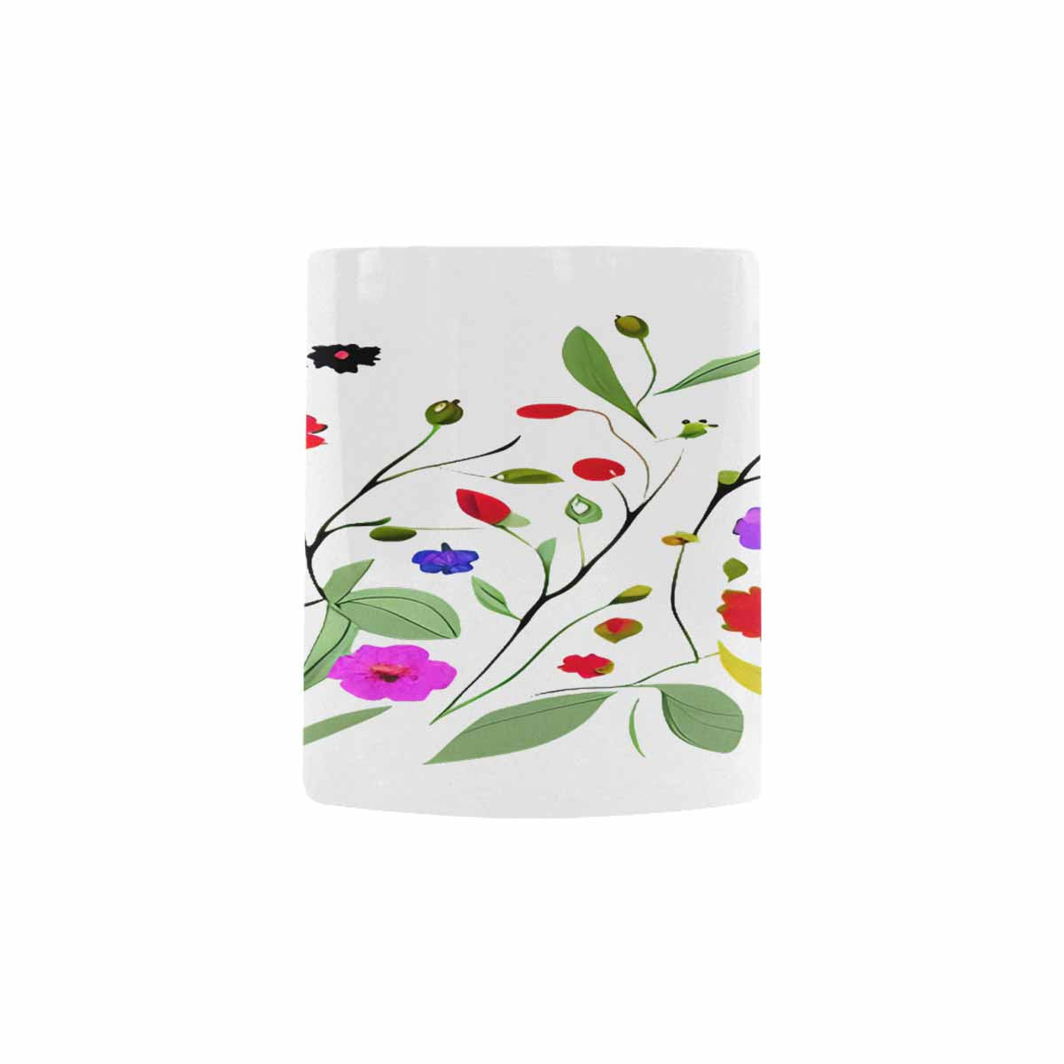 USA made Quality Mug, coffee mug, tea cup, Bright florals, Set 2, design 76