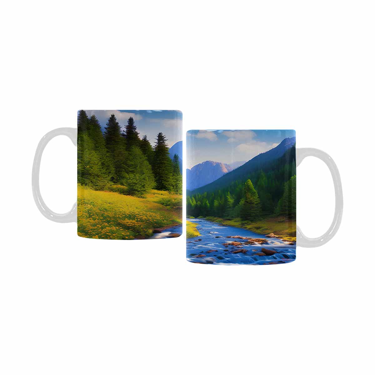 Rivers & Mountains Landscape mugs, set 1 design 19