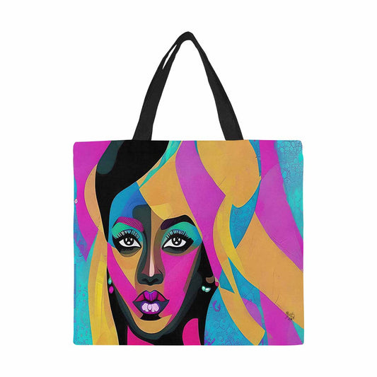 Canvas tote bag, Large, Black Faces, Set 1, design 20