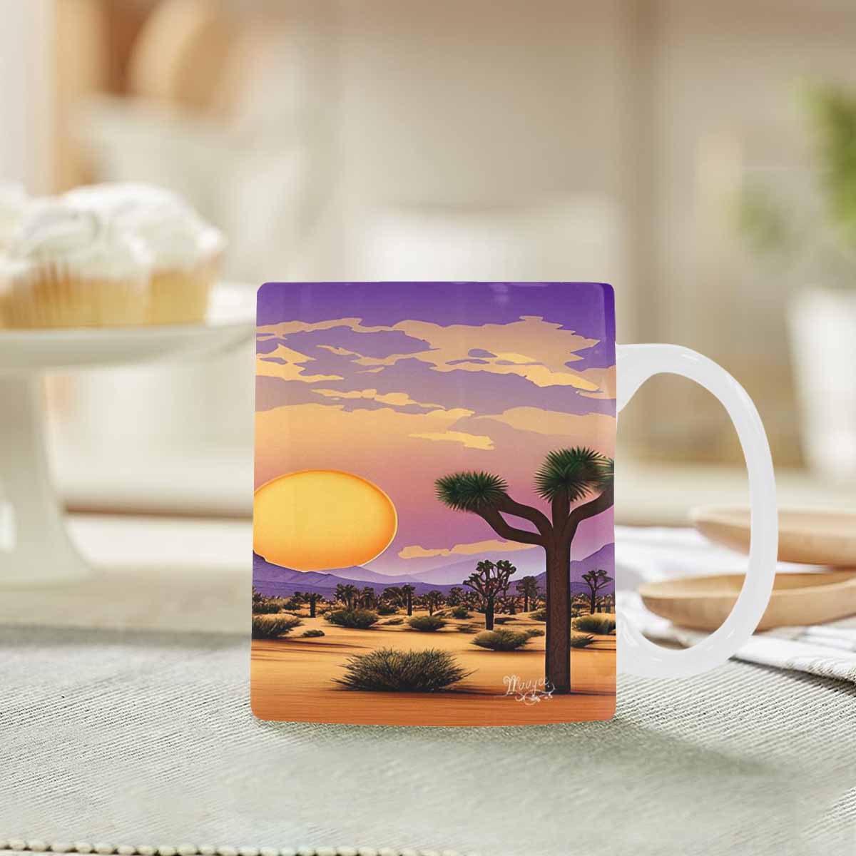 Coffee Mug, tea cup, desert scene, design 5