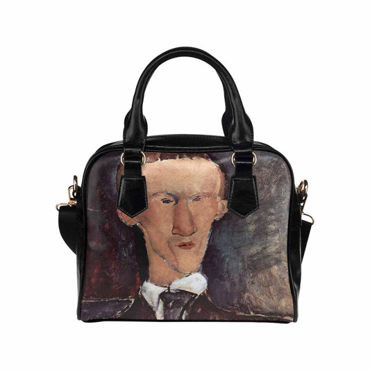 Shoulder PU Leather handbag, Modigliani design, choice of 2 colors, Portrait of Cendras