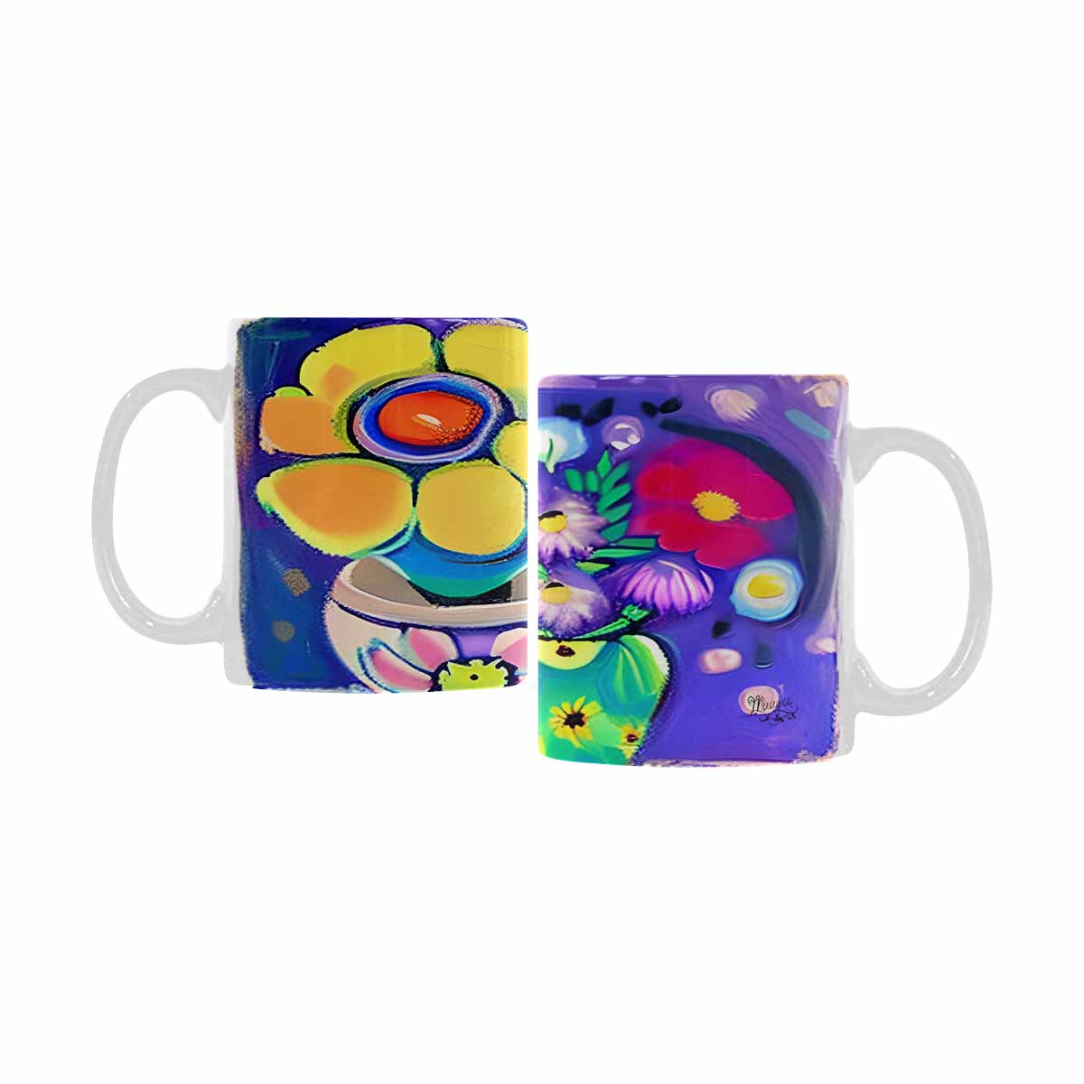 Quality Mug, coffee mug, tea cup, Bright florals, Set 1A, Design 68