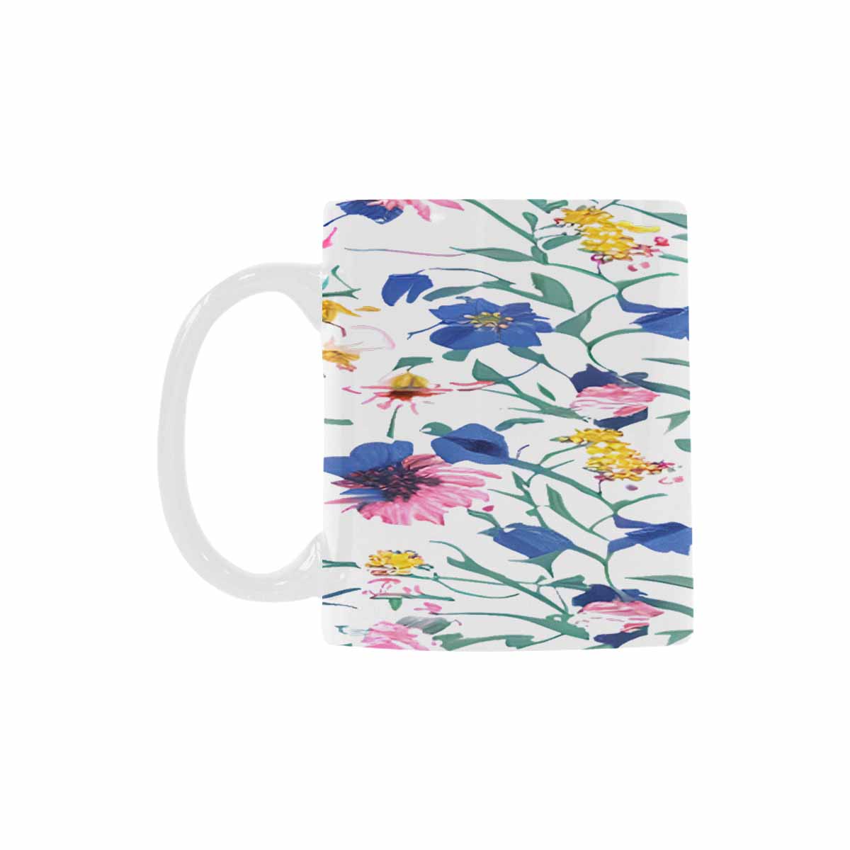 USA made Quality Mug, coffee mug, tea cup, Bright florals, Set 2, design 32