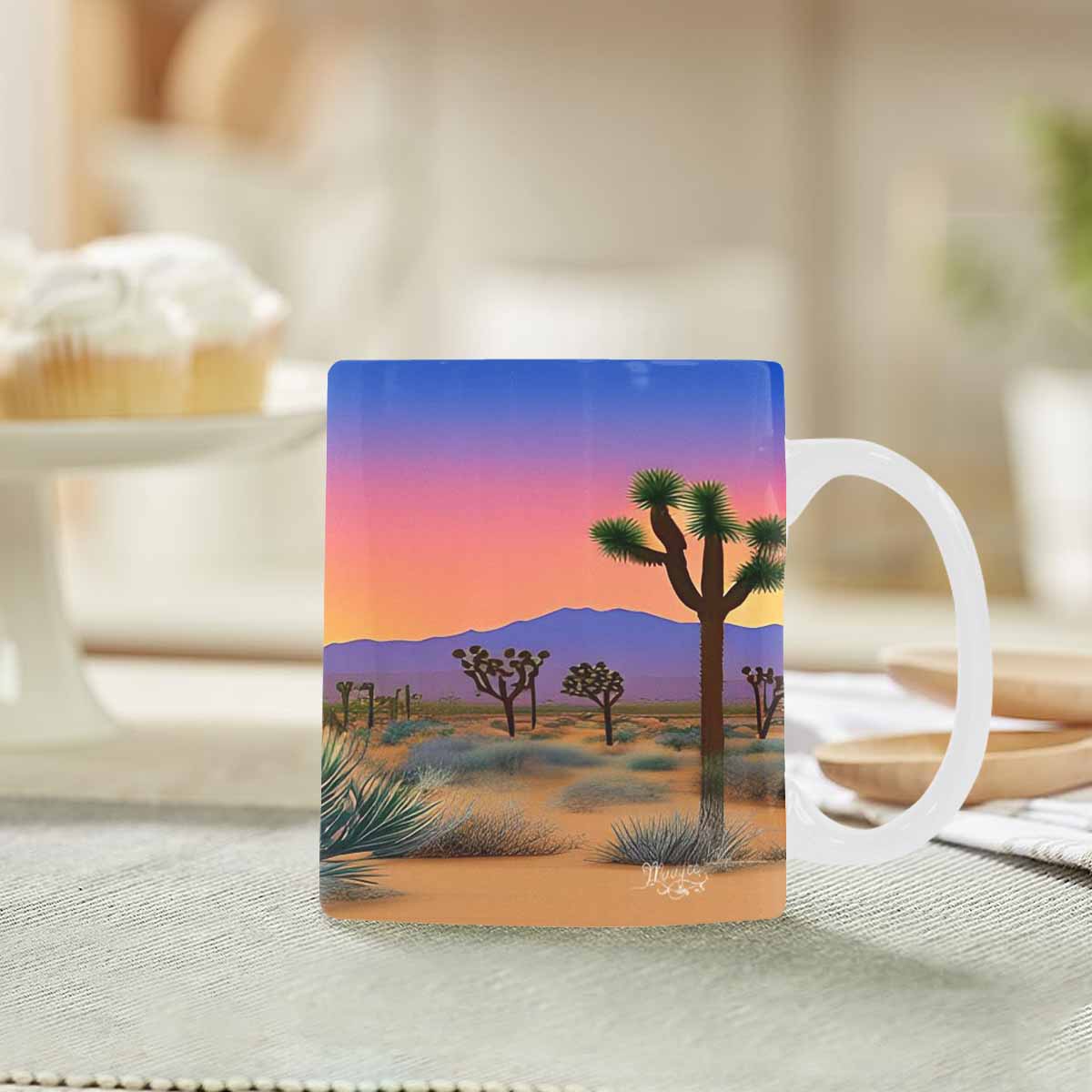 Coffee Mug, tea cup, desert scene, design 9