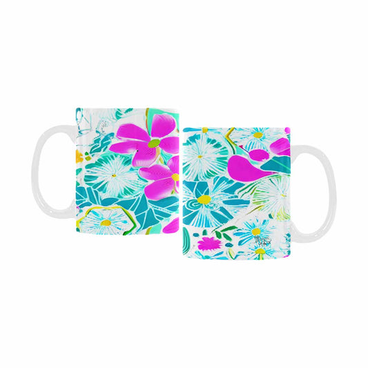 USA made Quality Mug, coffee mug, tea cup, Bright florals, Set 1A, Design 131