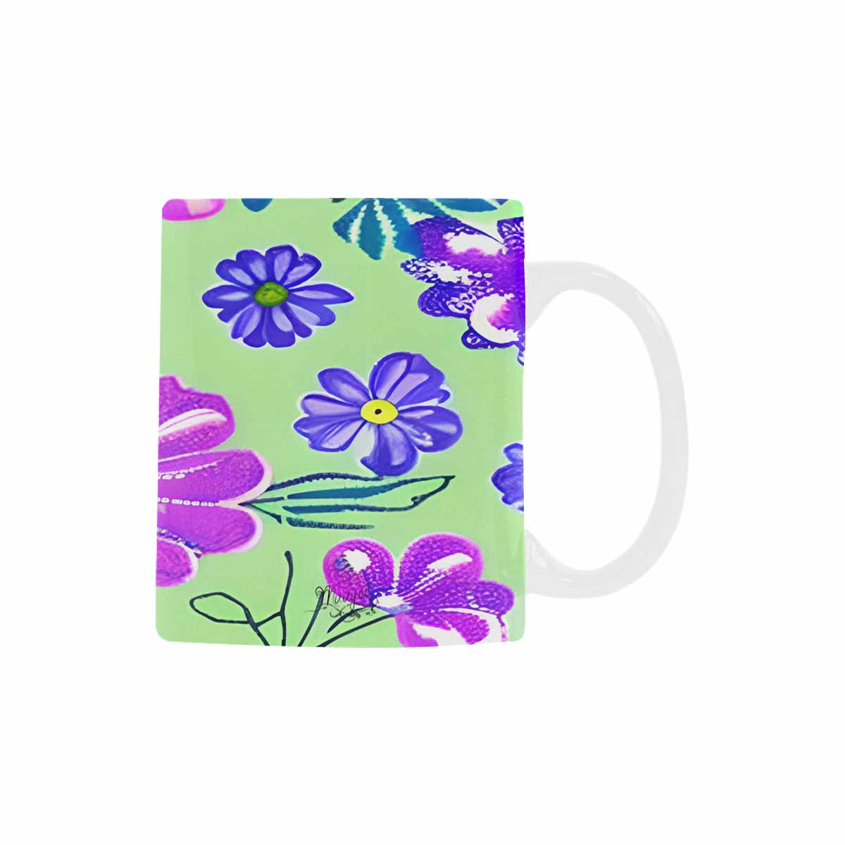 USA made Quality Mug, coffee mug, tea cup, Bright florals, Set 1, Design 119