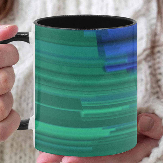 Coffee Mug, tea cup, black core, abstract, design 19