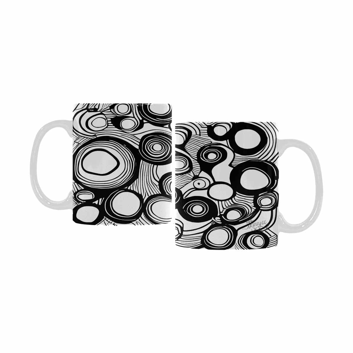 Quality Mug, coffee mug, tea cup, B & W Abstract, Set 1, design 36