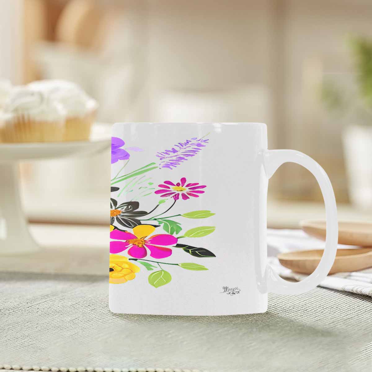 Quality Mug, coffee mug, tea cup, Bright florals, Set 2, design 68