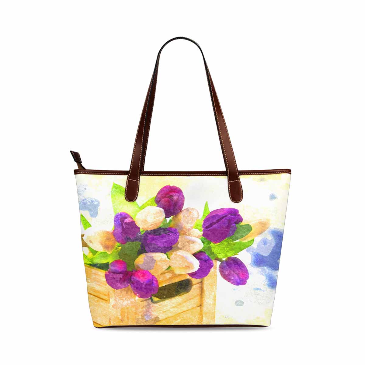 Classic Fabric handbag, watercolor floral, design 13