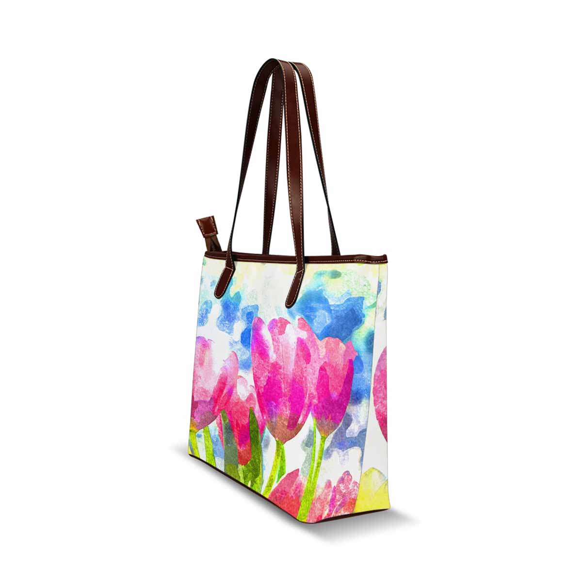 Classic Fabric handbag, watercolor floral, design 154