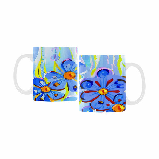 USA made Quality Mug, coffee mug, tea cup, Bright florals, Set 1, Design 148